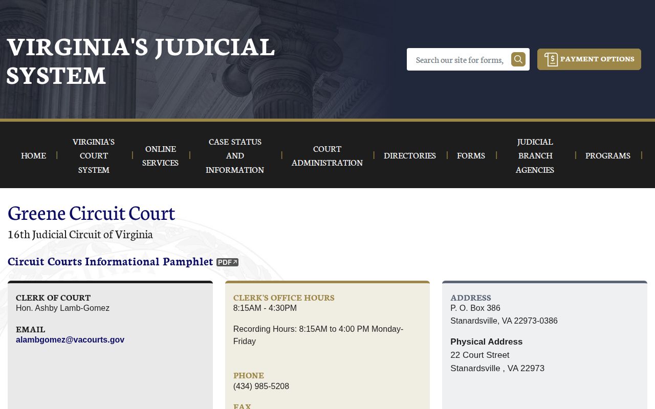 Greene Circuit Court source for a 72-hour release record review