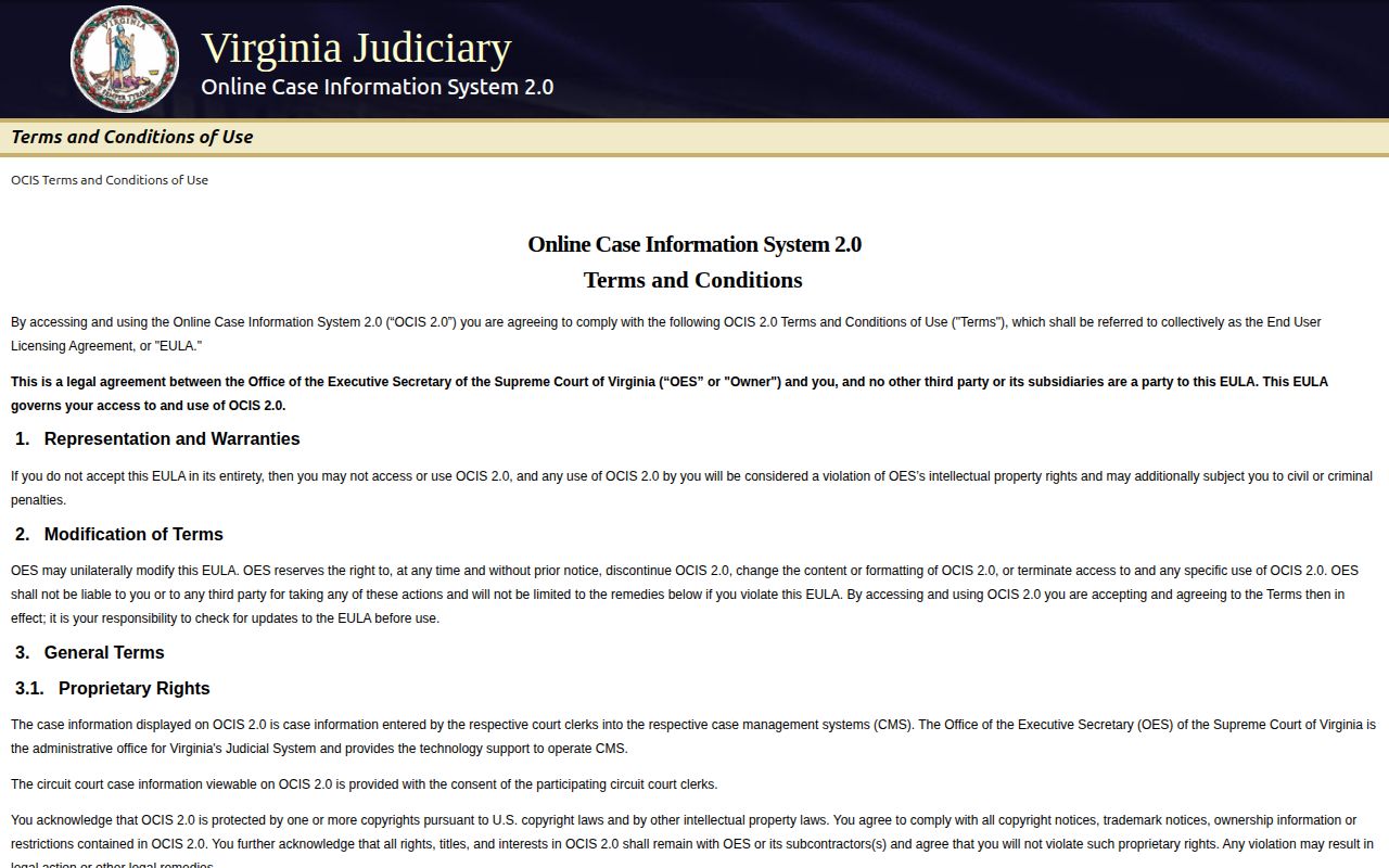 Greene County released inmate court disposition search in Virginia OCIS