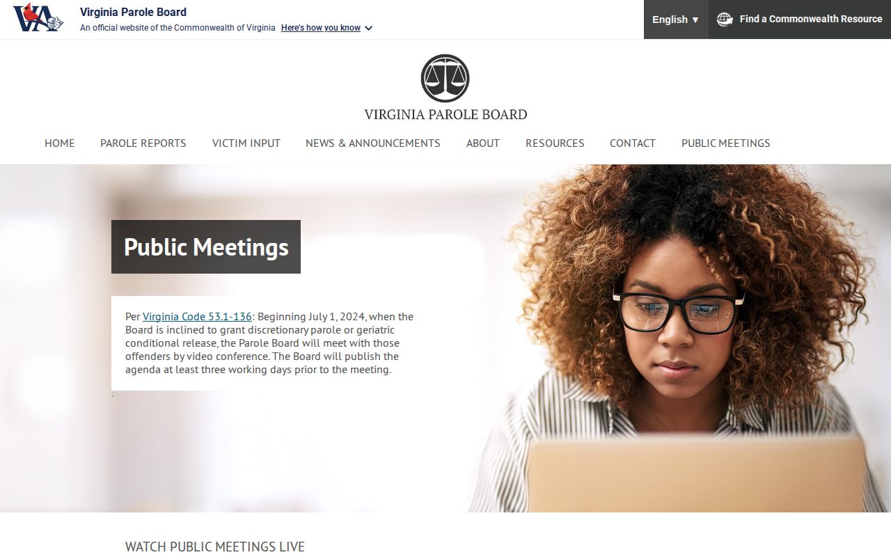 Virginia Parole Board information for Greene County parole release decisions